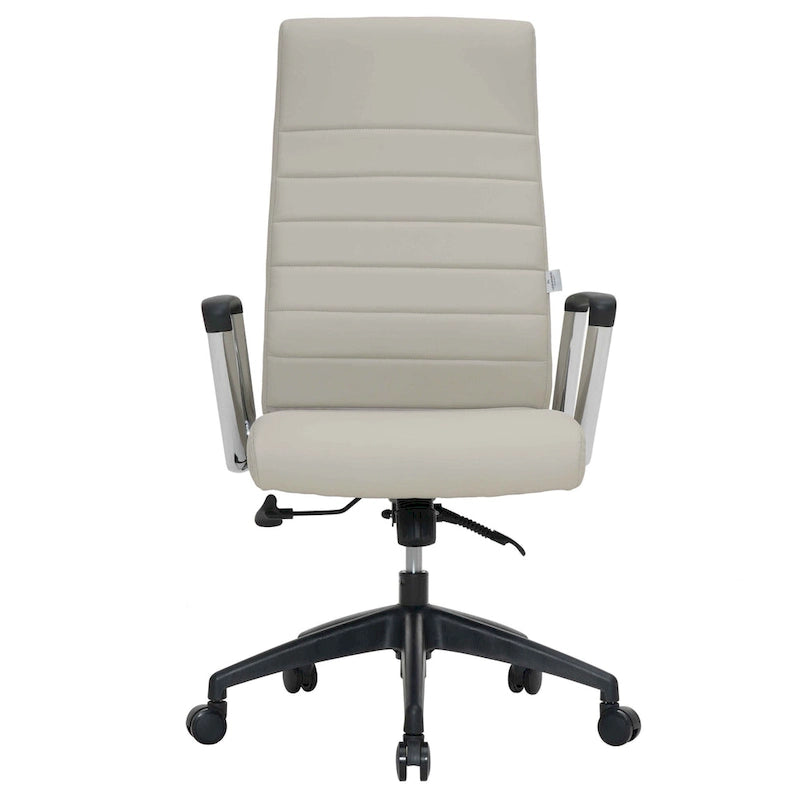 Chaise de bureau de conférence moderne en cuir véritable à dossier haut