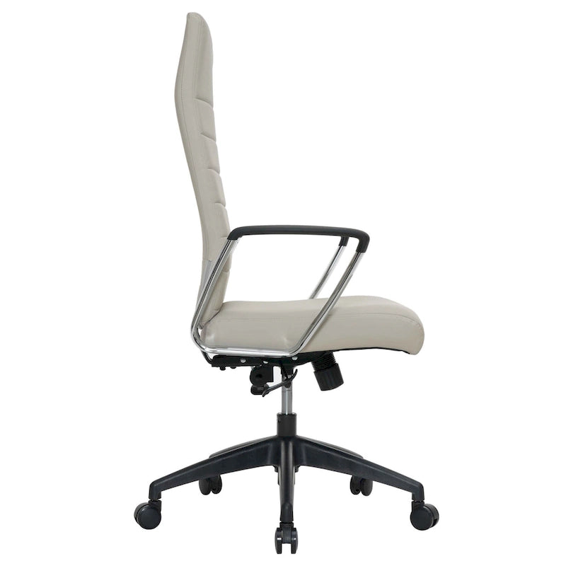 Chaise de bureau de conférence moderne en cuir véritable à dossier haut