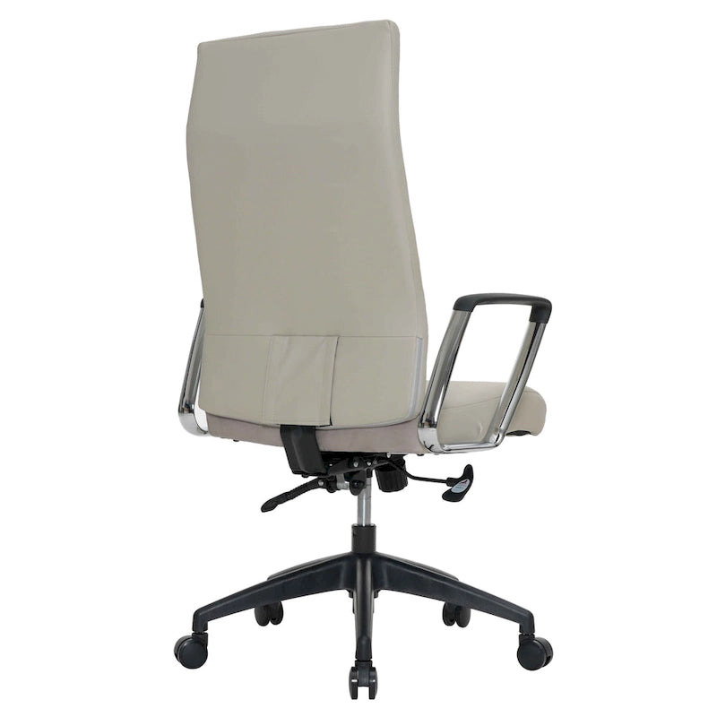 Chaise de bureau de conférence moderne en cuir véritable à dossier haut
