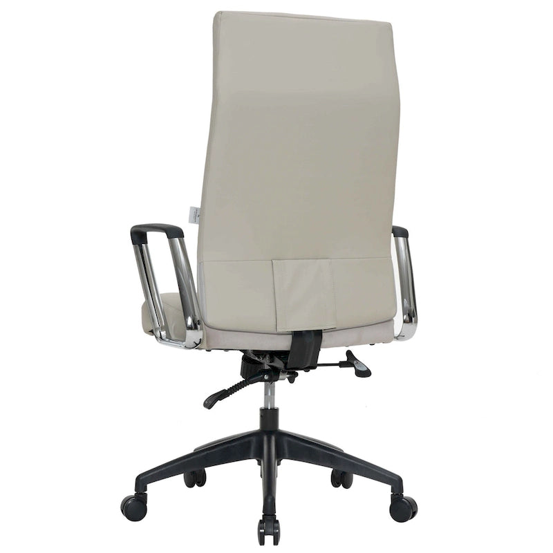 Chaise de bureau de conférence moderne en cuir véritable à dossier haut