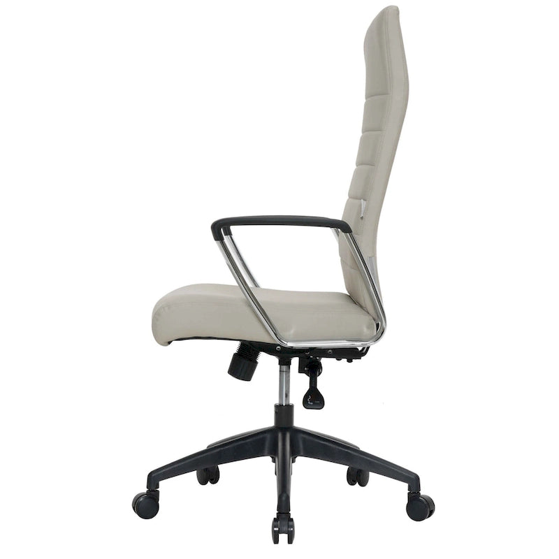 Chaise de bureau de conférence moderne en cuir véritable à dossier haut