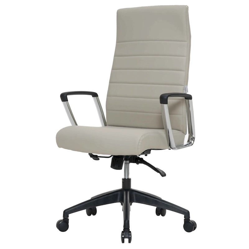 Chaise de bureau de conférence moderne en cuir véritable à dossier haut