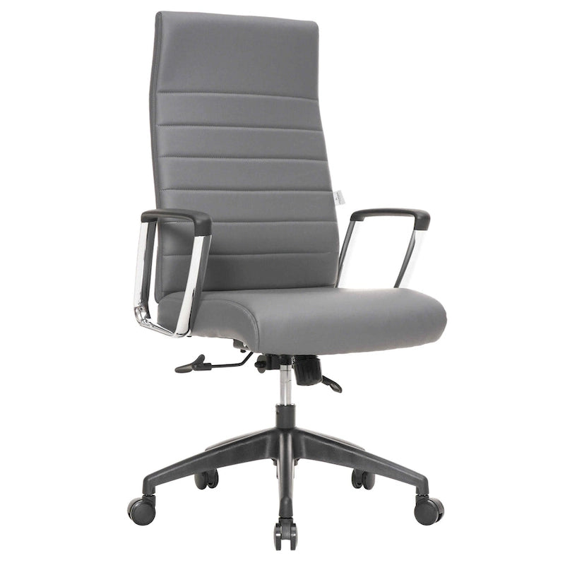 Chaise de bureau de conférence moderne en cuir véritable à dossier haut