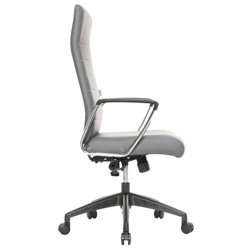 Chaise de bureau de conférence moderne en cuir véritable à dossier haut