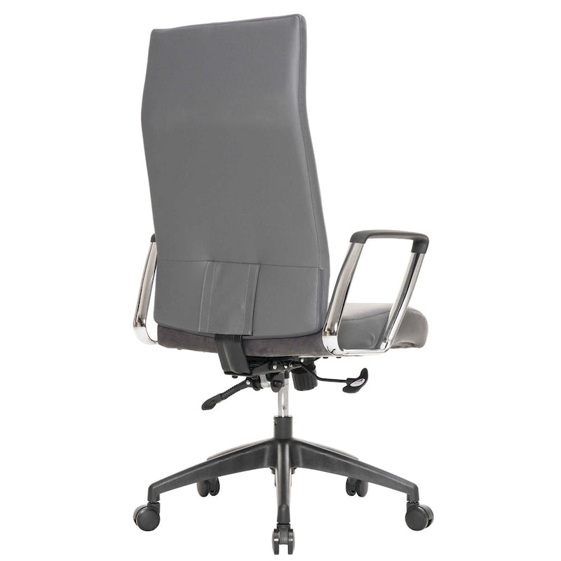 Chaise de bureau de conférence moderne en cuir véritable à dossier haut