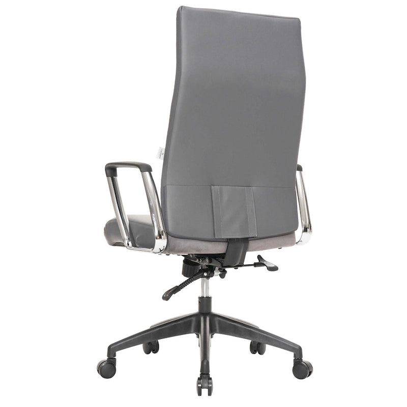 Chaise de bureau de conférence moderne en cuir véritable à dossier haut