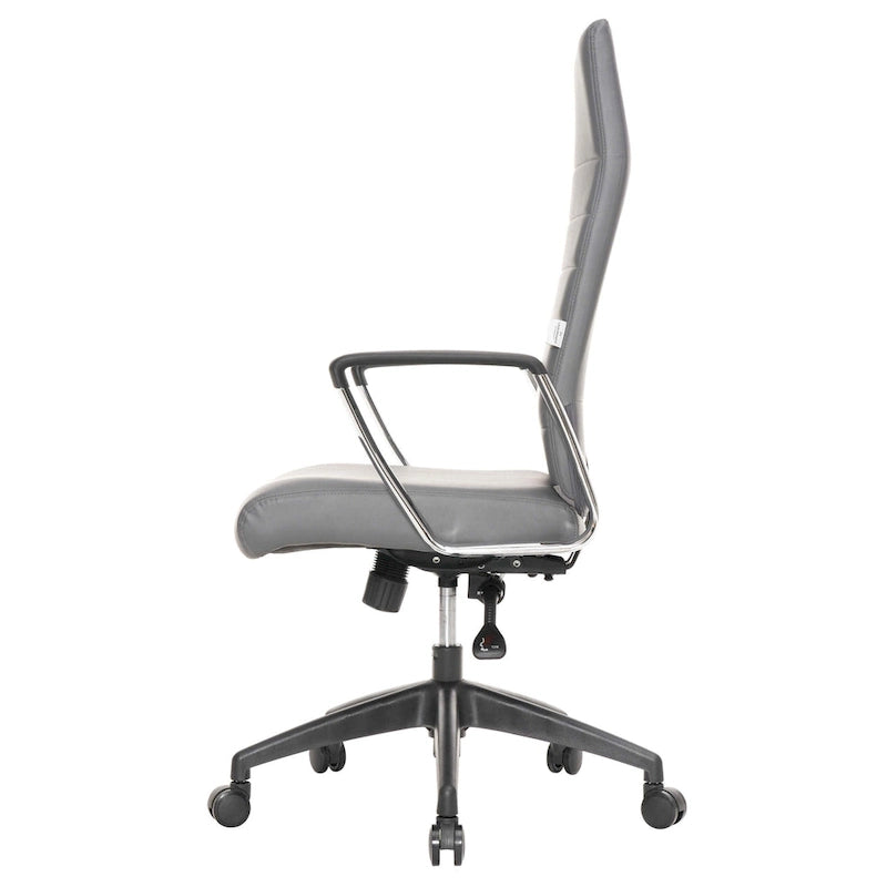 Chaise de bureau de conférence moderne en cuir véritable à dossier haut