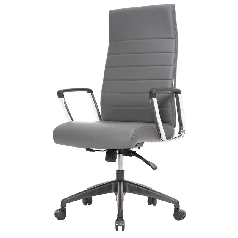 Chaise de bureau de conférence moderne en cuir véritable à dossier haut