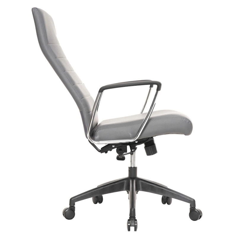 Chaise de bureau de conférence moderne en cuir véritable à dossier haut