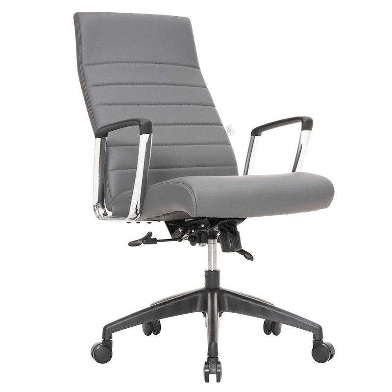 Chaise de bureau de conférence moderne en cuir véritable à dossier haut