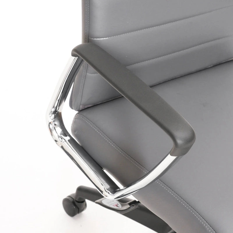 Chaise de bureau de conférence moderne en cuir véritable à dossier haut