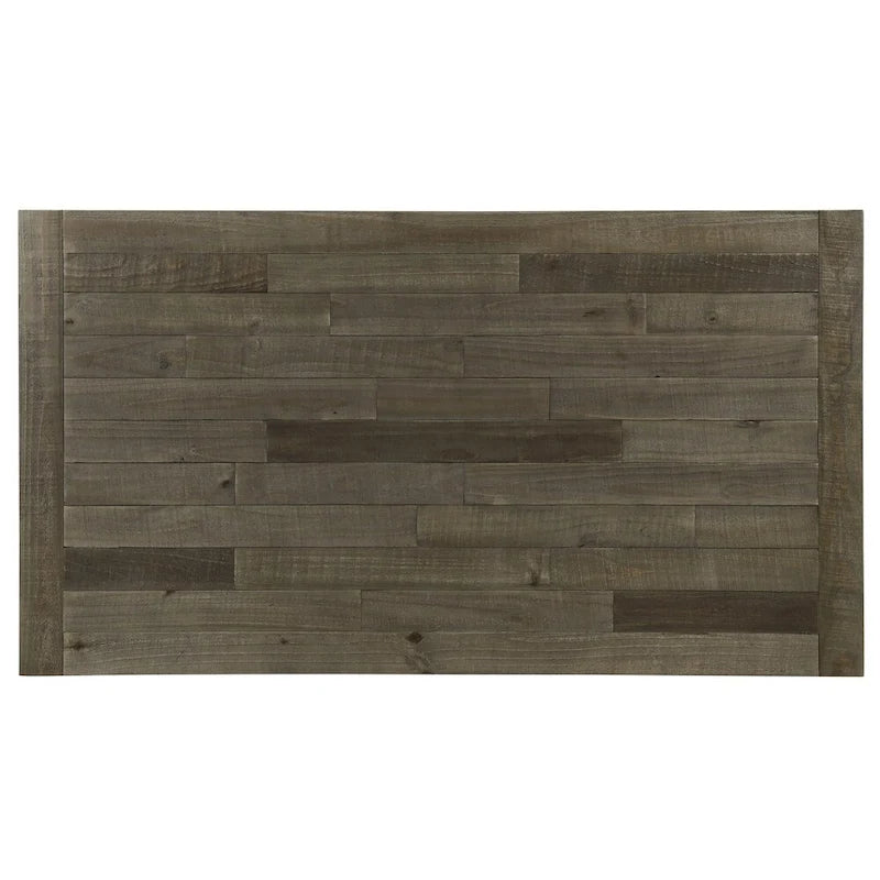 Table à manger en bois bicolore bleu et marron