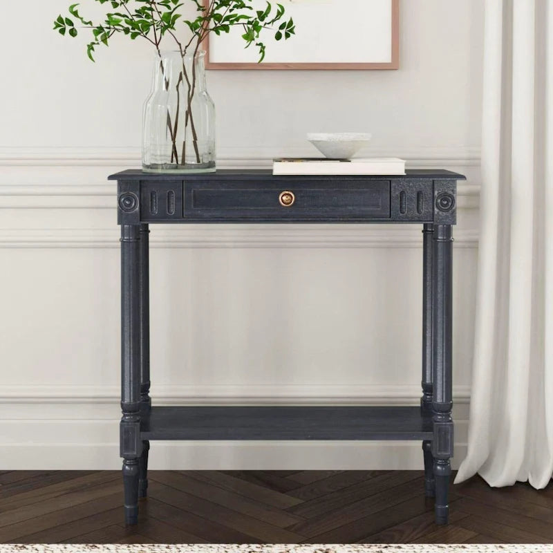 Console latérale en bois avec tiroirs