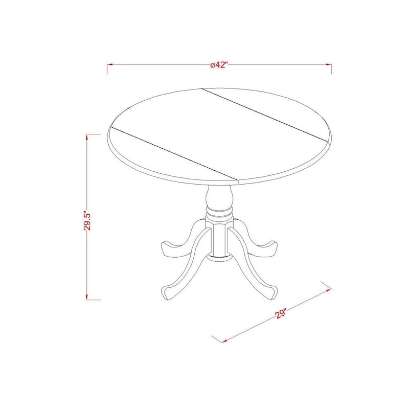 Table de cuisine - Table ronde en bois avec plateau et pieds pliables (plusieurs finitions disponibles)