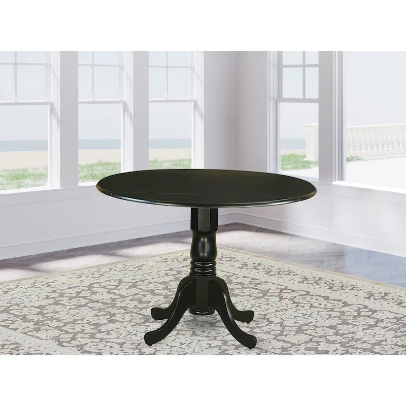Table de cuisine - Table ronde en bois avec plateau et pieds pliables (plusieurs finitions disponibles)