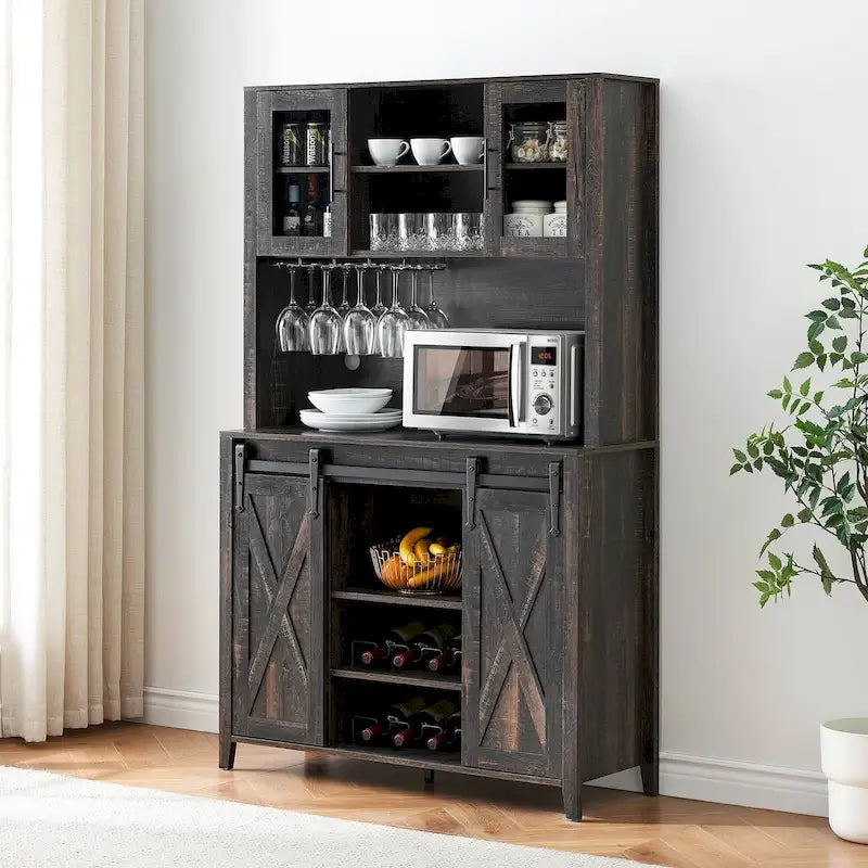 Meuble à vin de style campagnard de 42,5 pouces