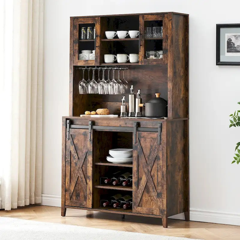Meuble à vin de style campagnard de 42,5 pouces