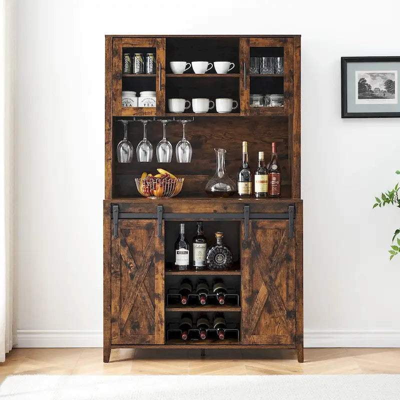 Meuble à vin de style campagnard de 42,5 pouces