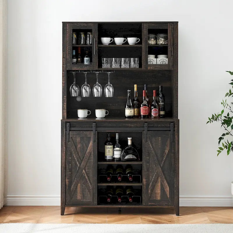 Meuble à vin de style campagnard de 42,5 pouces
