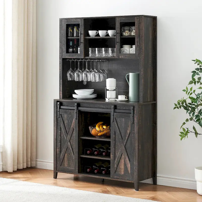 Meuble à vin de style campagnard de 42,5 pouces