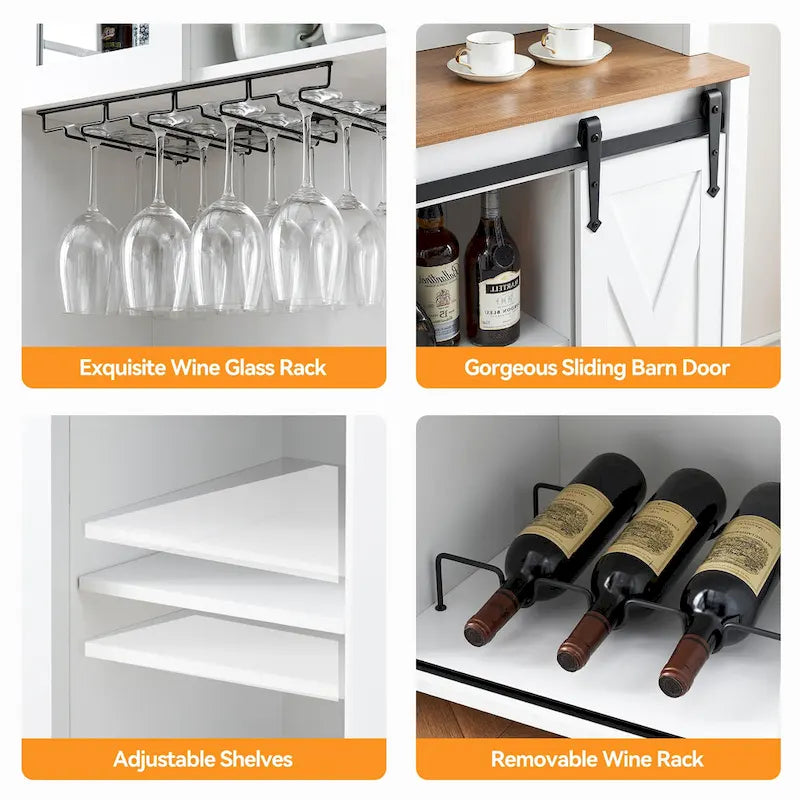 Meuble à vin de style campagnard de 42,5 pouces