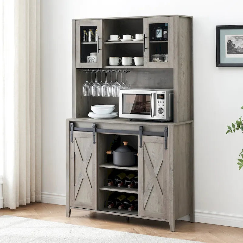 Meuble à vin de style campagnard de 42,5 pouces