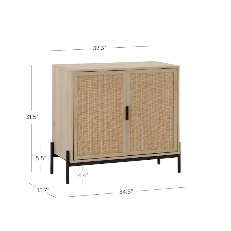 Meubles de rangement de style bohème pour entrée, buffets de cuisine, meubles TV ou armoires décoratives en rotin avec pieds en métal