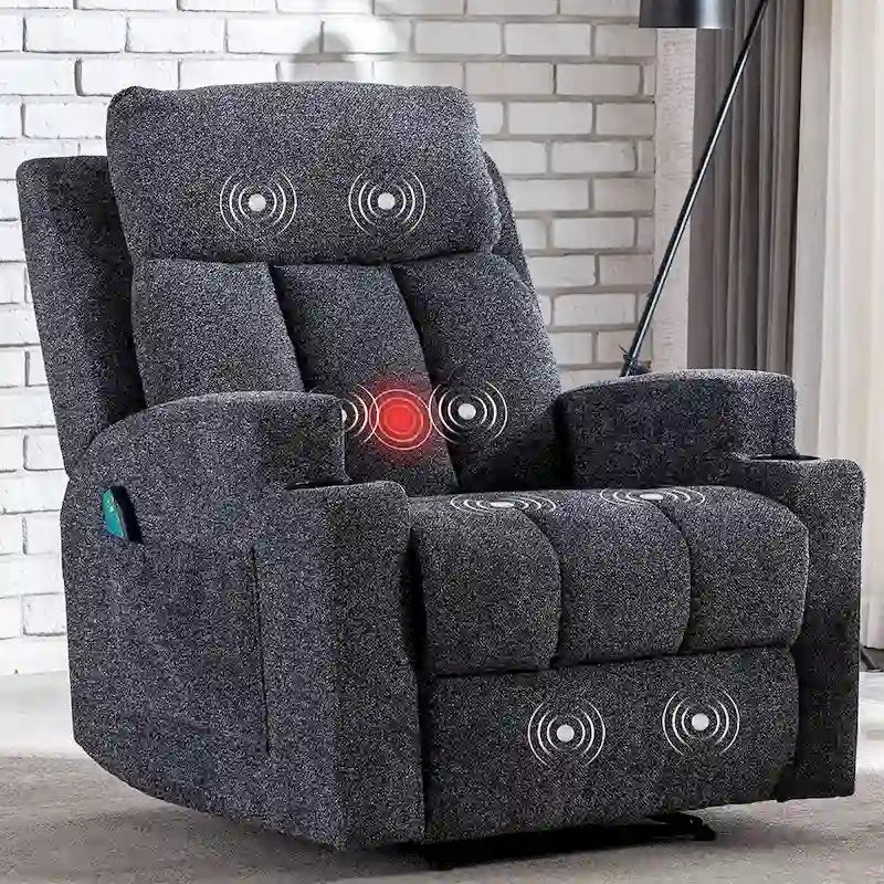 Fauteuil de massage inclinable avec fonctions de chauffage et de vibration, Canapé manuel