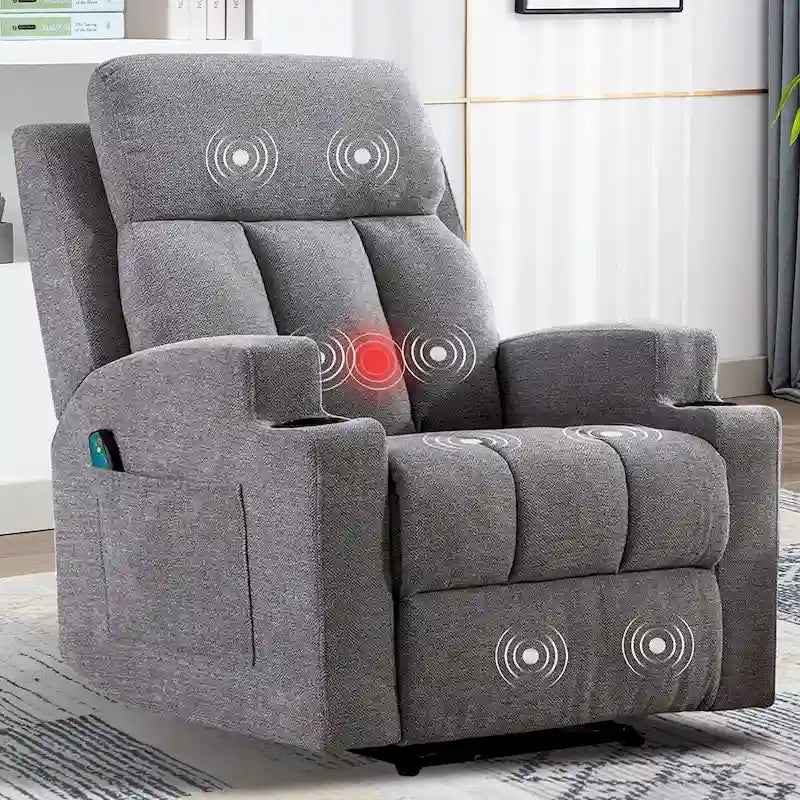 Fauteuil de massage inclinable avec fonctions de chauffage et de vibration, Canapé manuel