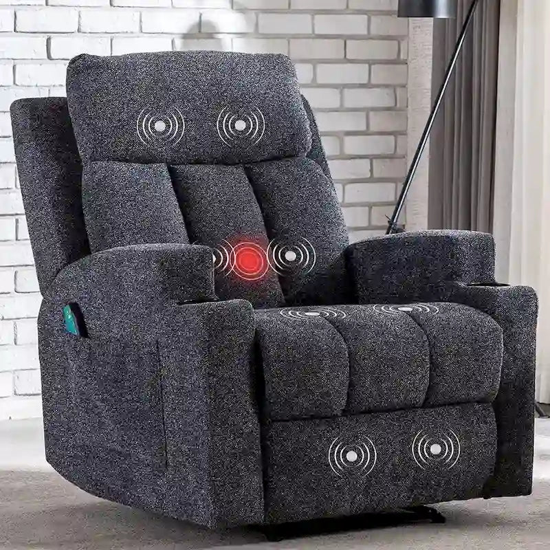 Fauteuil de massage inclinable avec fonctions de chauffage et de vibration, Canapé manuel