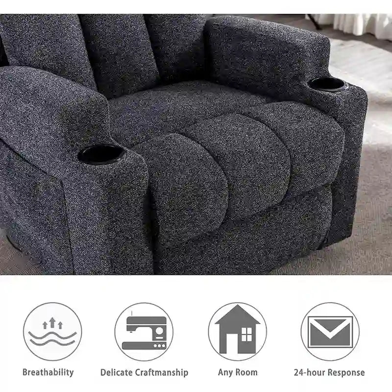 Fauteuil de massage inclinable avec fonctions de chauffage et de vibration, Canapé manuel