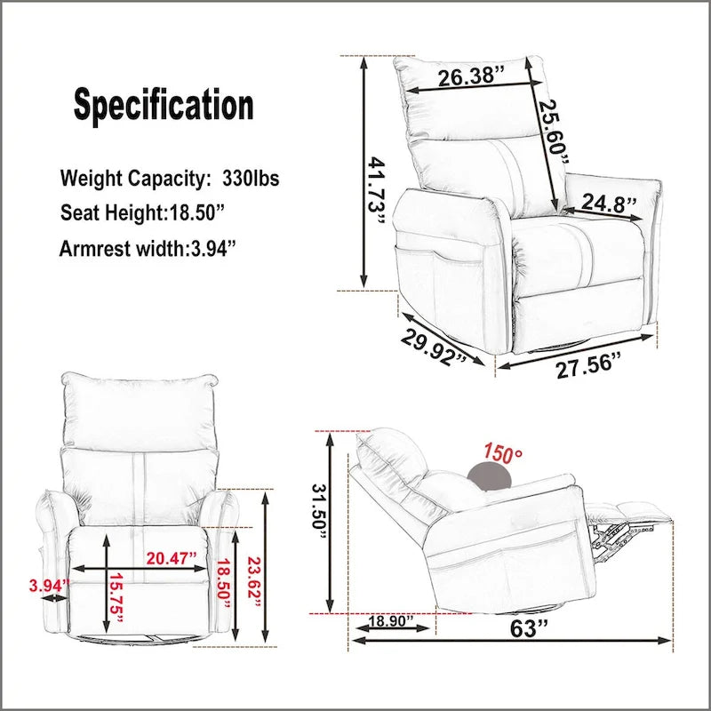 Fauteuil inclinable pivotant électrique