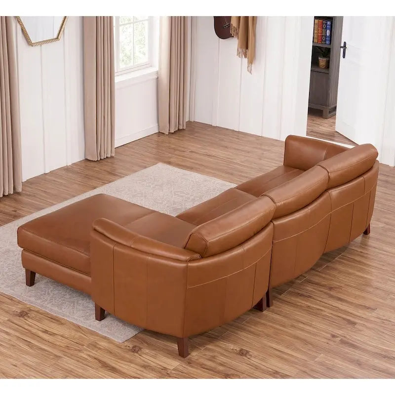 Canapé-relax en cuir de qualité supérieure, avec rembourrage en duvet, mousse à mémoire de forme et ressorts.