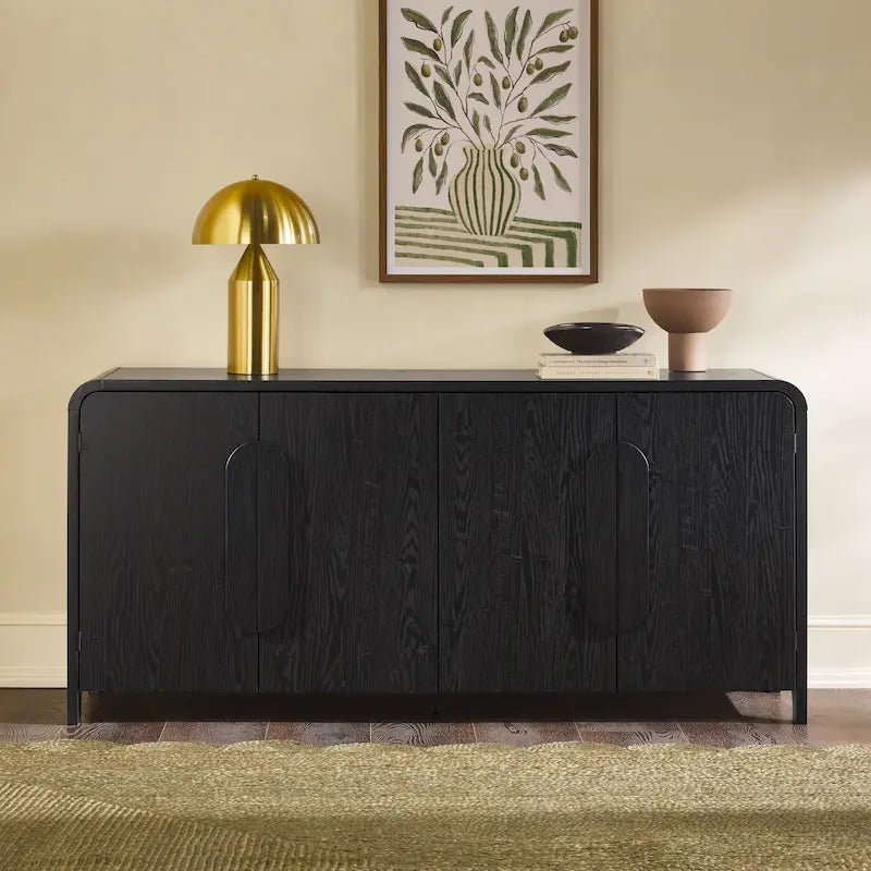 Buffet d'angle arrondi moderne de 162 cm