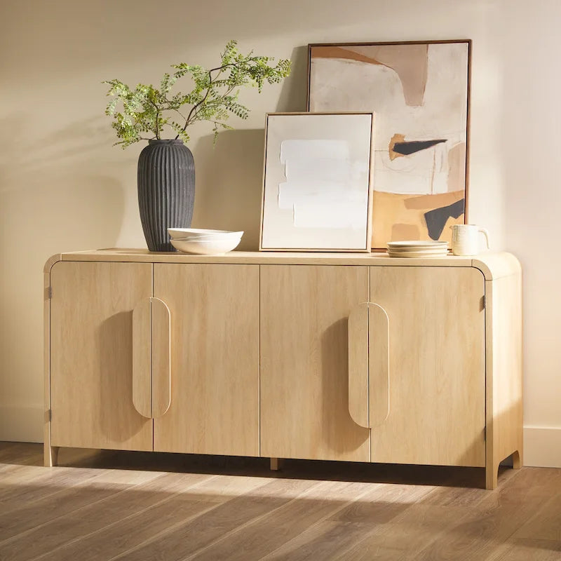 Buffet d'angle arrondi moderne de 162 cm