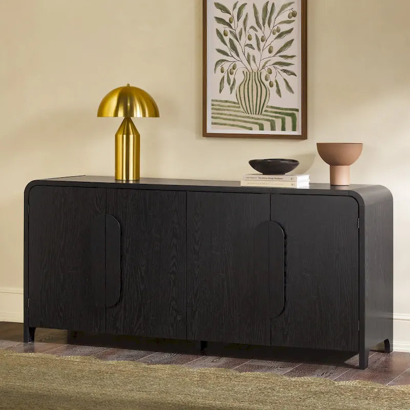 Buffet d'angle arrondi moderne de 162 cm