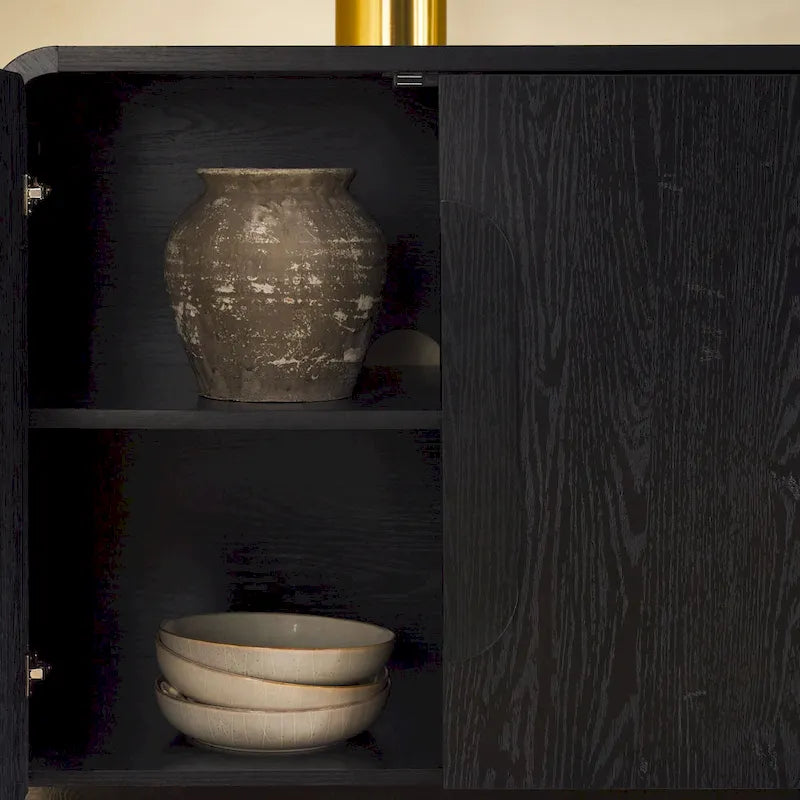 Buffet d'angle arrondi moderne de 162 cm
