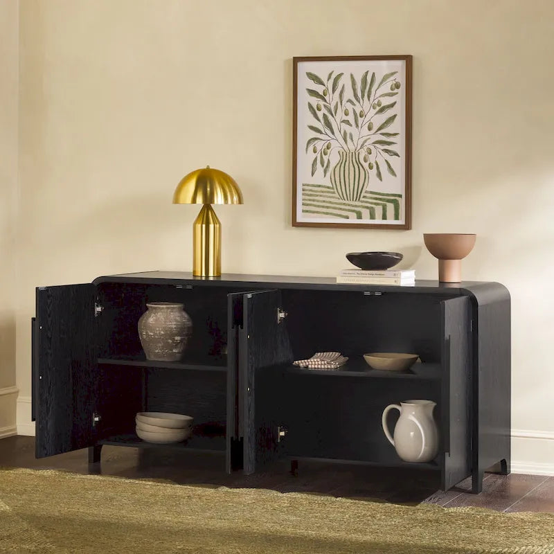 Buffet d'angle arrondi moderne de 162 cm