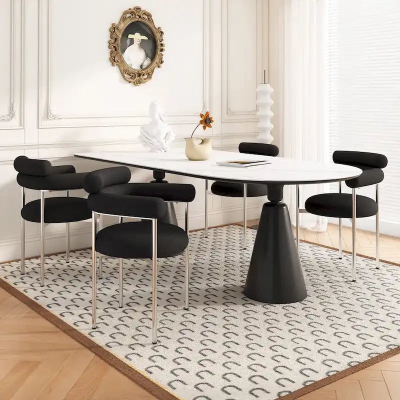 Fauteuil en tissu moderne avec pieds en métal