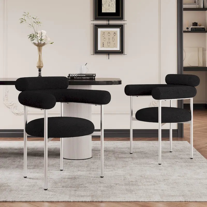 Fauteuil en tissu moderne avec pieds en métal