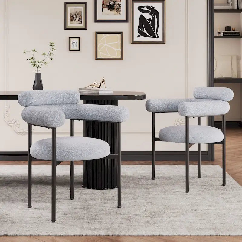 Fauteuil en tissu moderne avec pieds en métal