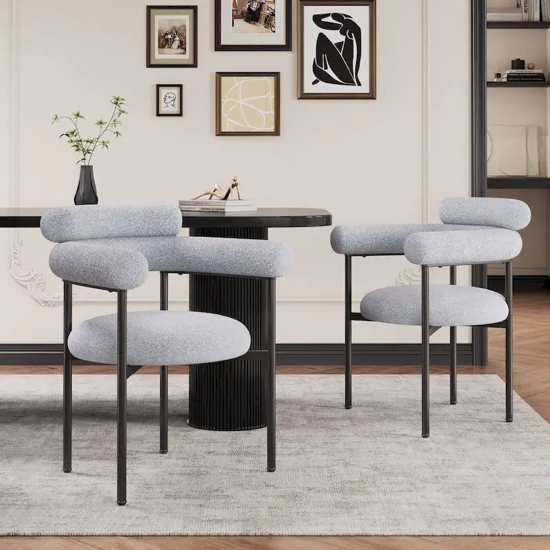 Fauteuil en tissu moderne avec pieds en métal