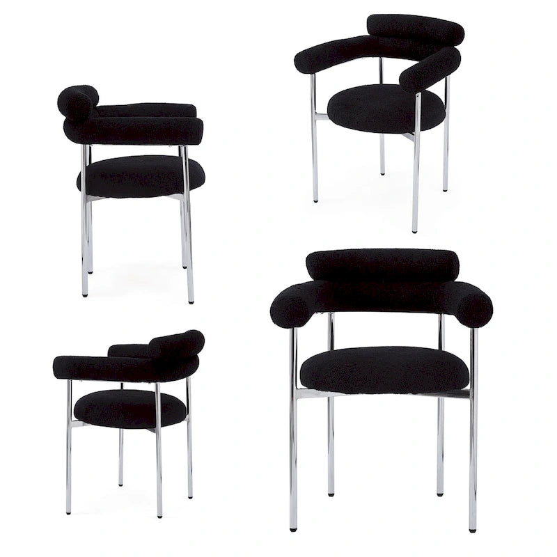 Fauteuil en tissu moderne avec pieds en métal