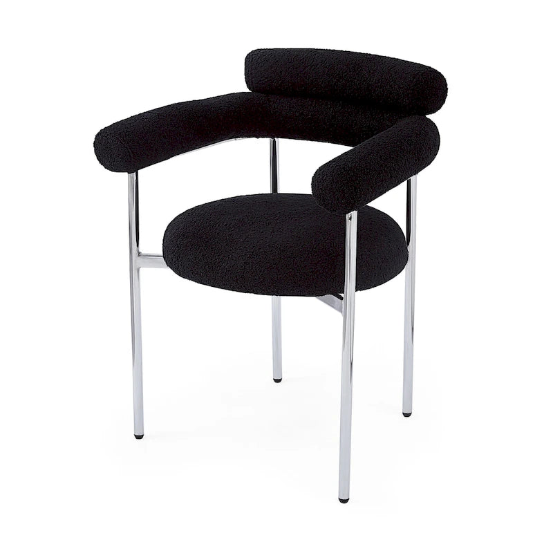 Fauteuil en tissu moderne avec pieds en métal