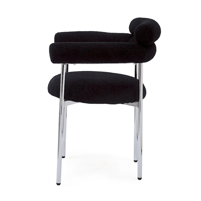 Fauteuil en tissu moderne avec pieds en métal