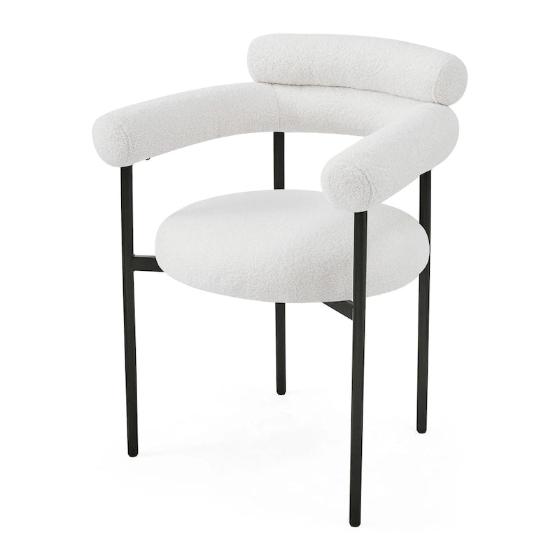Fauteuil en tissu moderne avec pieds en métal
