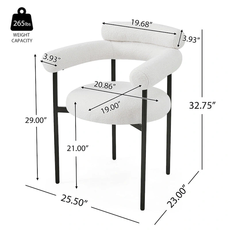 Fauteuil en tissu moderne avec pieds en métal