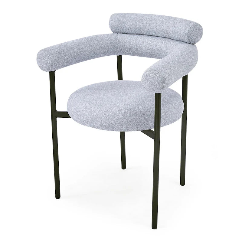 Fauteuil en tissu moderne avec pieds en métal